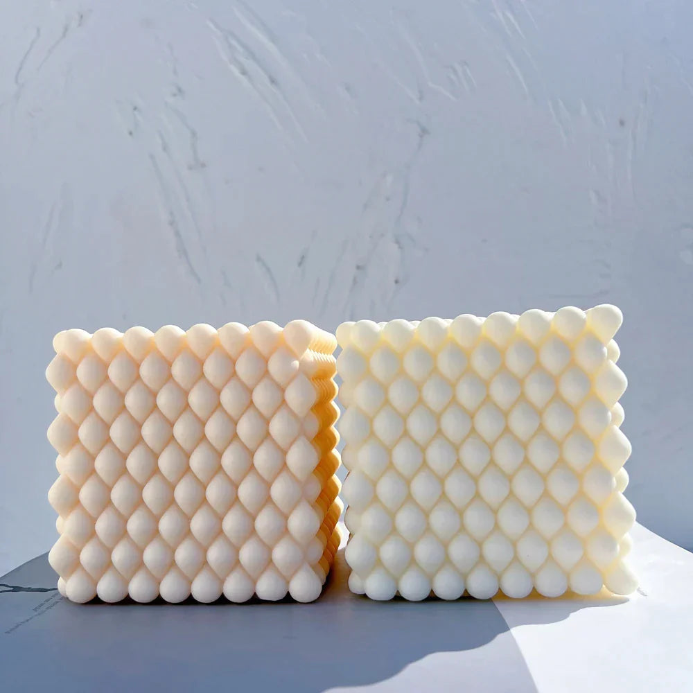 Geometric Square Raindrop Cube Candle Mould