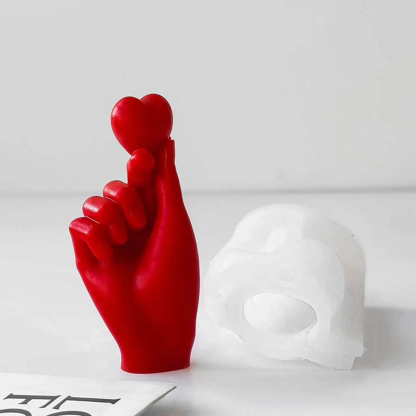 Finger Heart Gesture Silicone Candle Mould