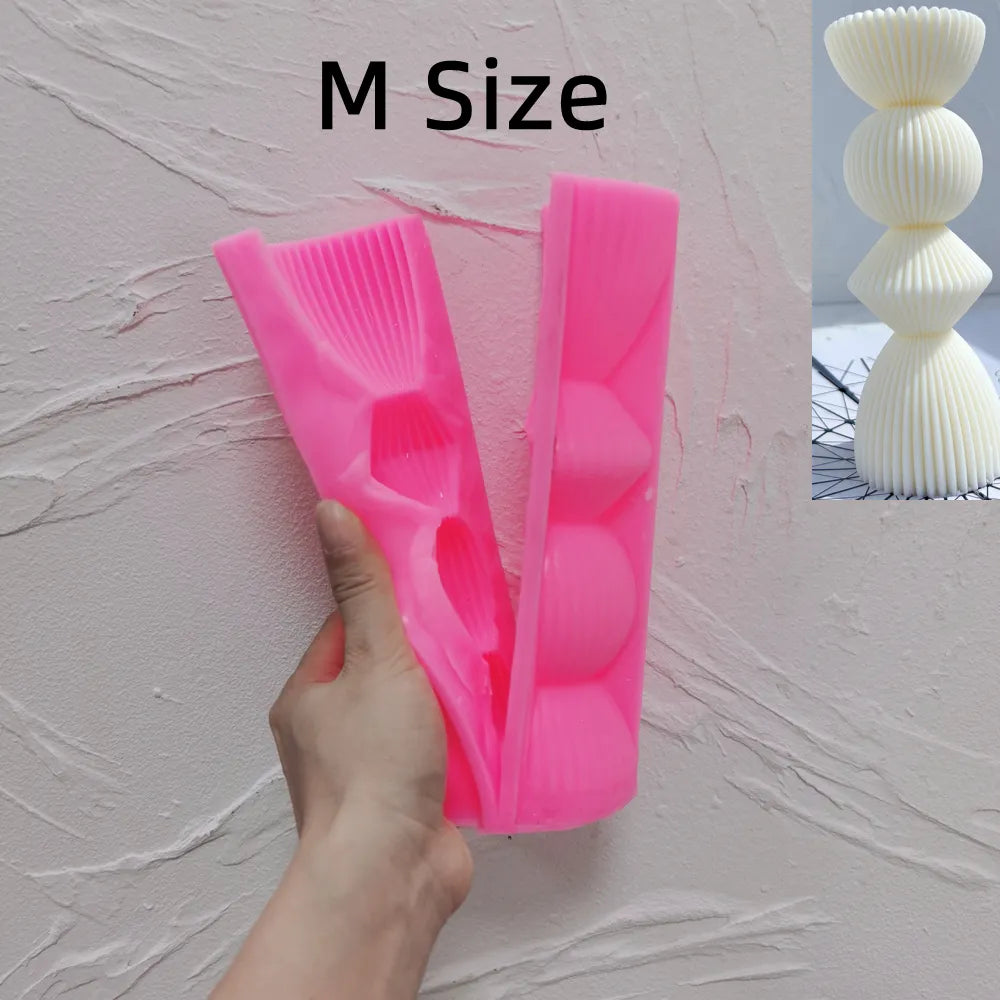 Ribbed Geometric Stack Candle Mould