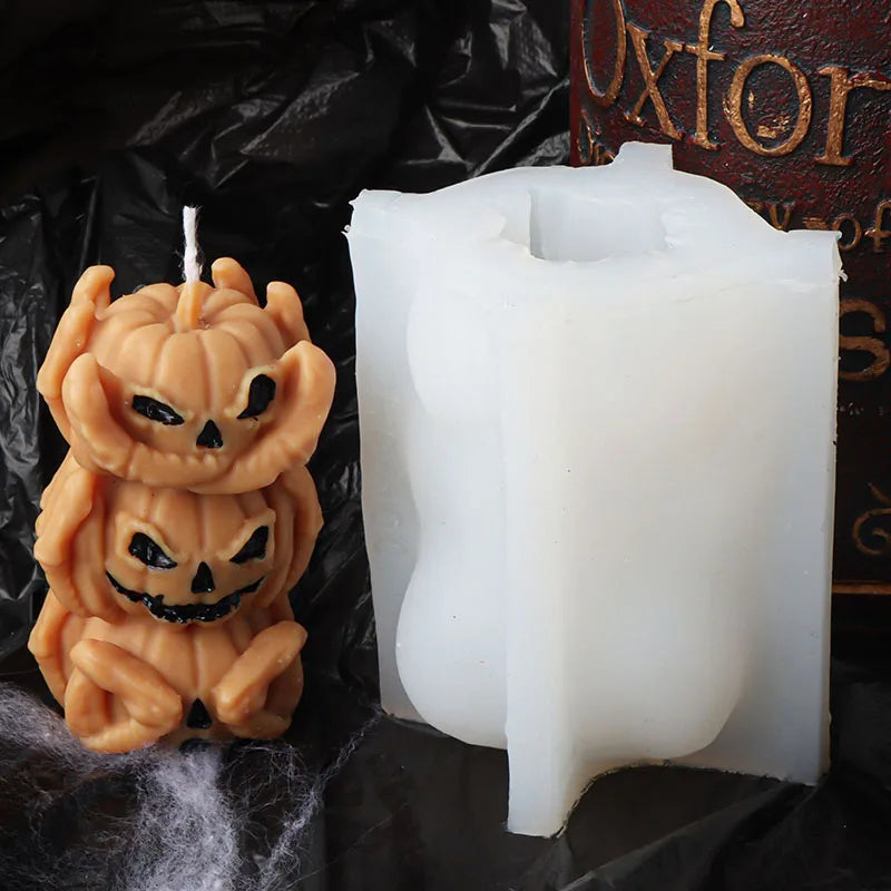 Halloween Devil Pumpkin Skull Candle Mould