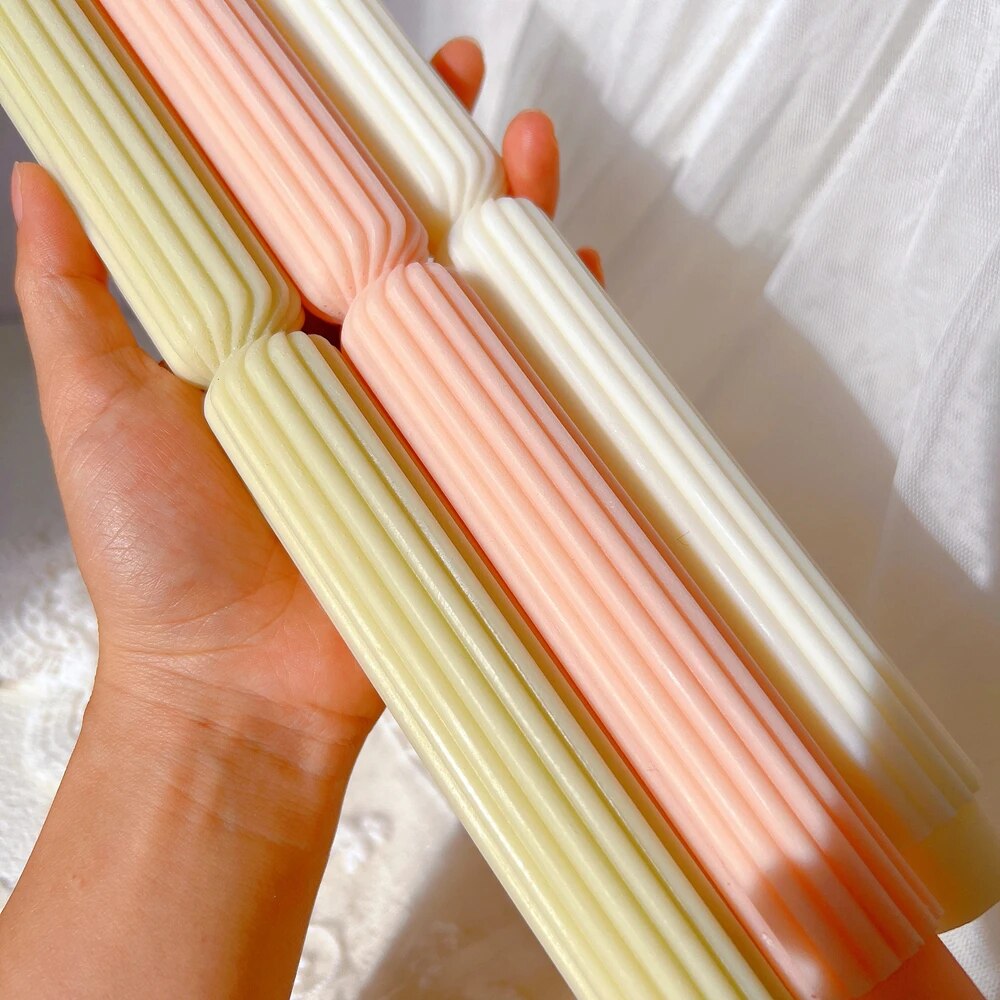 Striped Roman Column Taper Candles Mould