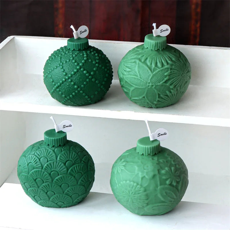 Festive Christmas Bauble Candle Moulds