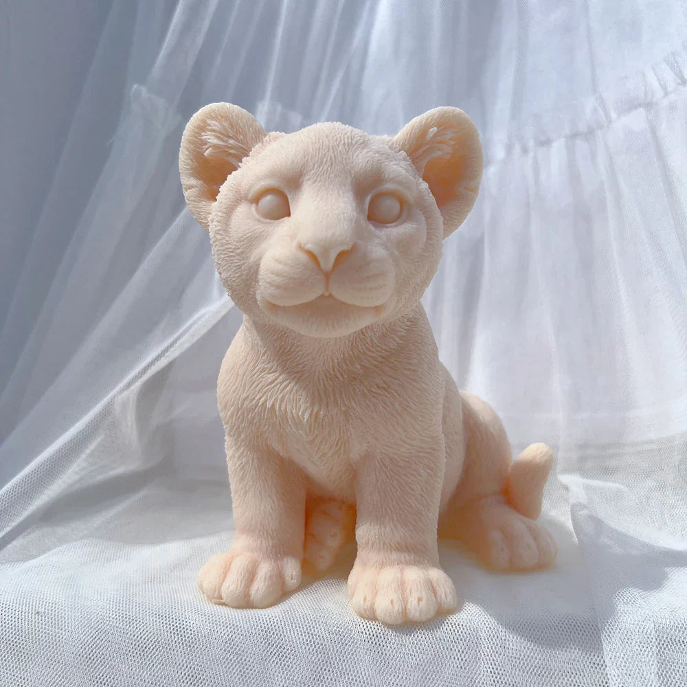 Sitting Lion Statue Candle Mould for Animal Lover Decor