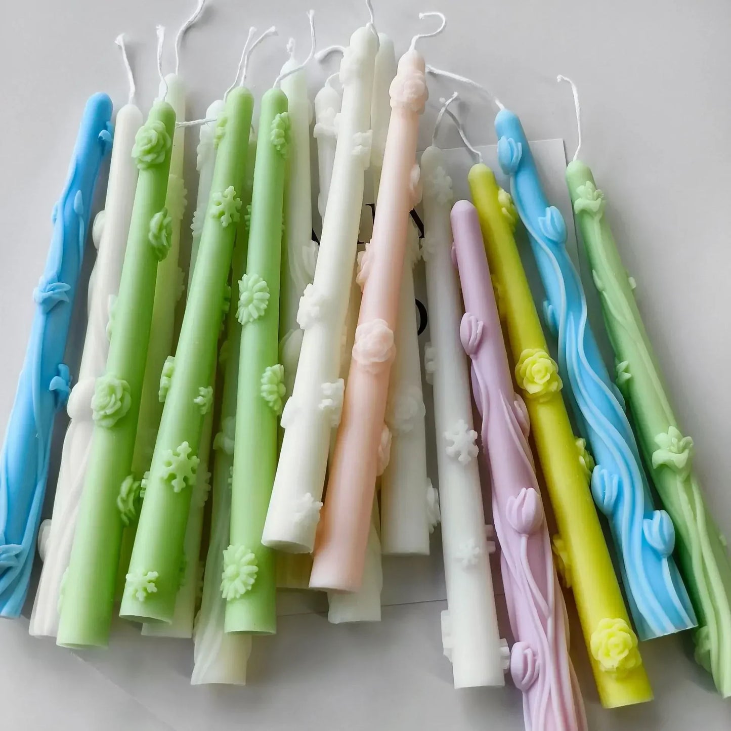Flowers Pattern Candle Stick Silicone Mould