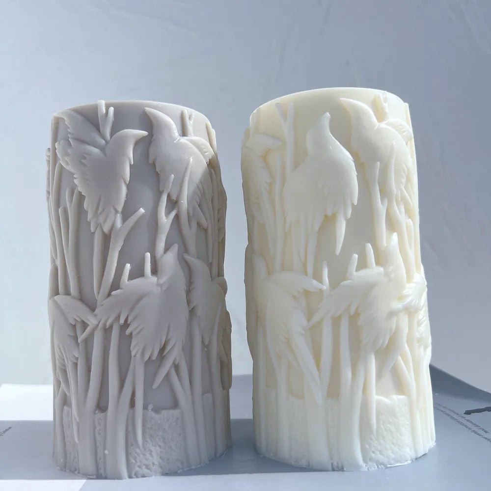 Bird Pillar Candle Mould Silicone