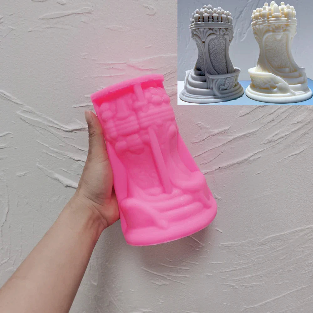 Chess King Queen Knight Rook Candle Mould