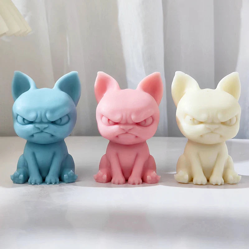 Adorable Angry Puppy Silicone Candle Mould
