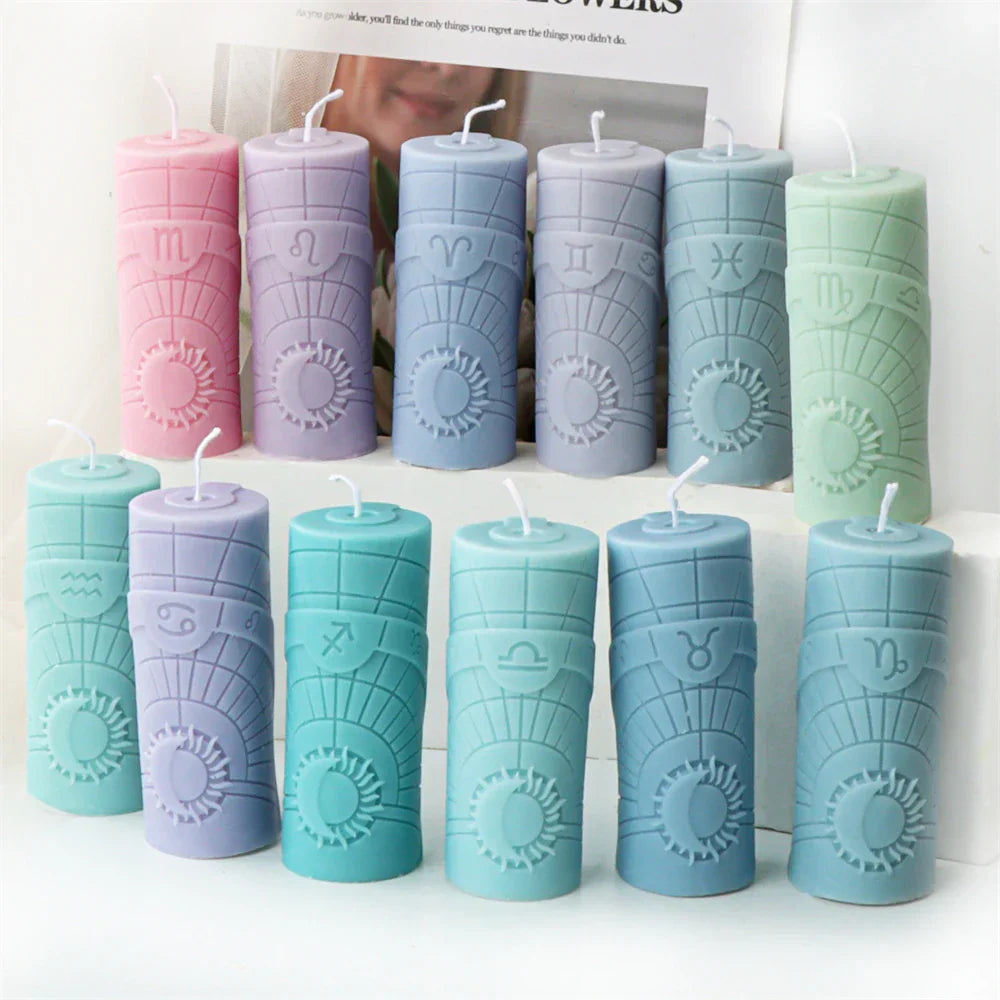 3D Constellation Pillar Candle Mould for Zodiac Designs