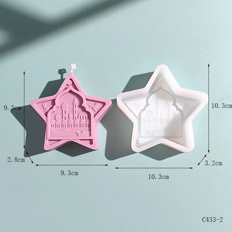 Five-Pointed Star Relief Candle Mould