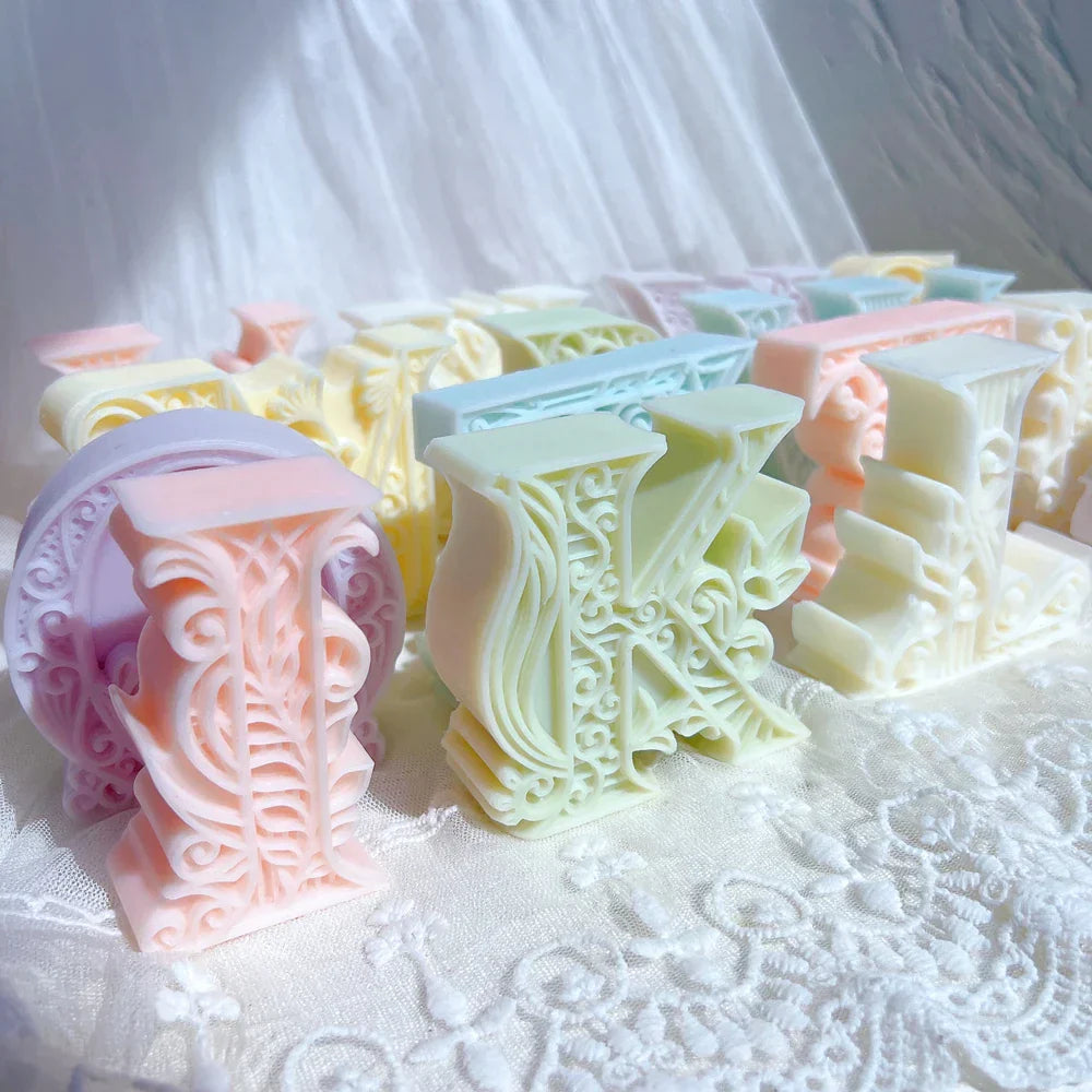 Floral Alphabet Candle Moulds