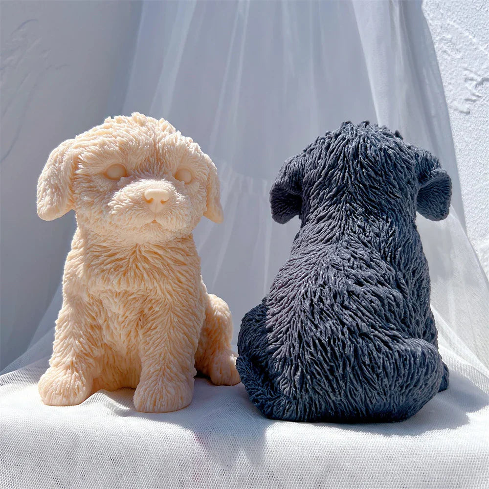 Cute Labradoodle Dog Silicone Candle Mould