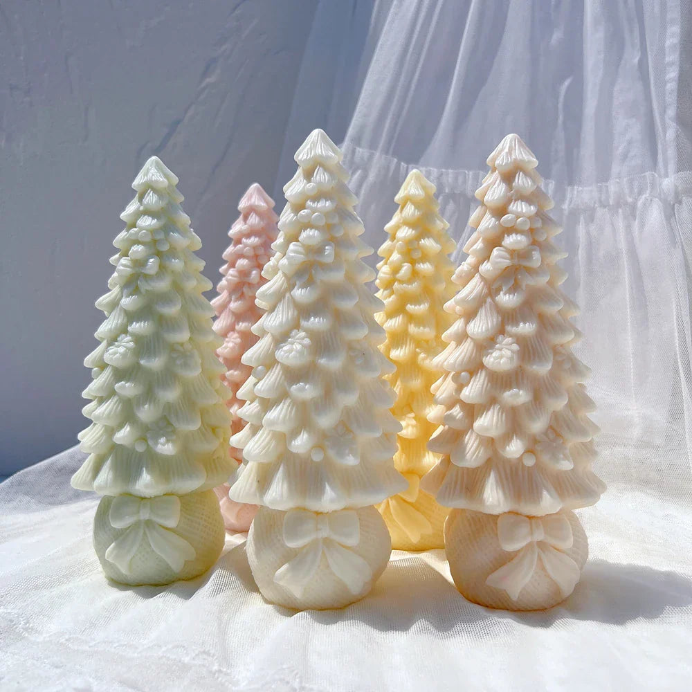 Bowknot Christmas Tree Silicone Candle Mould