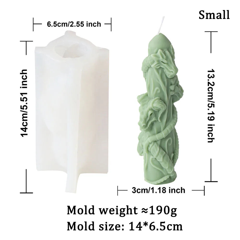 Dragon Head Pillar Candle Mould