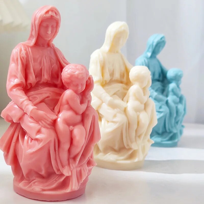 Virgin Mary Mother and Child Soy Wax Candle Mould