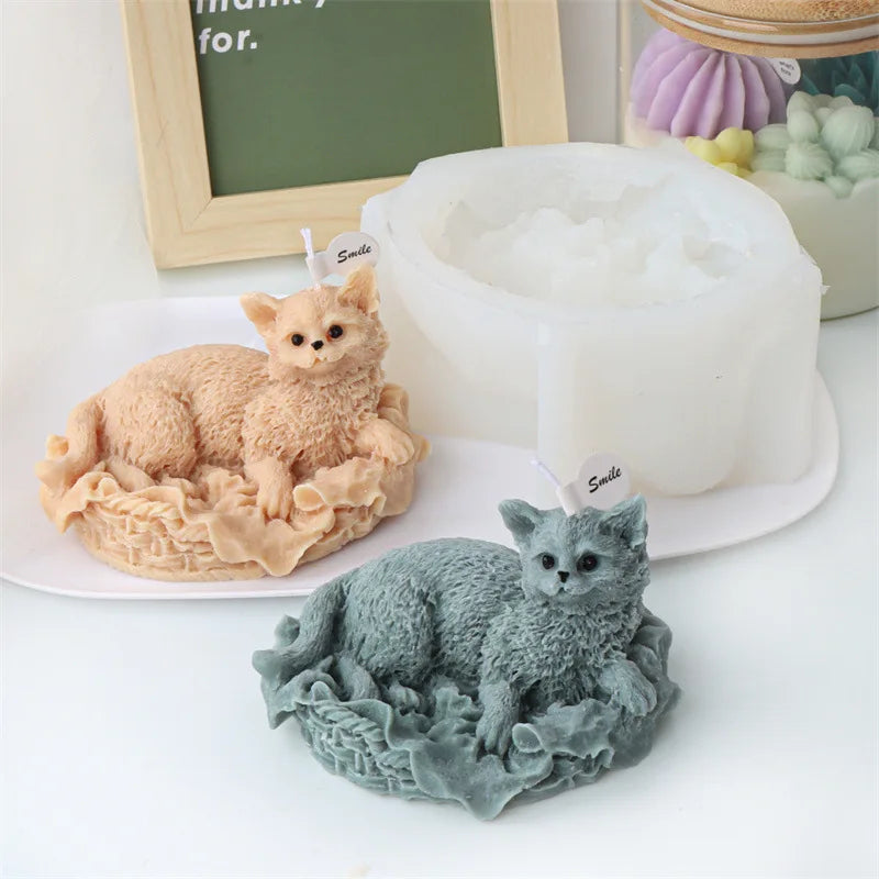 Cute Cats Candle Mould Silicone