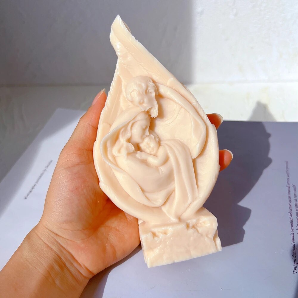 Holy Family in Angel Wings Candle Mould