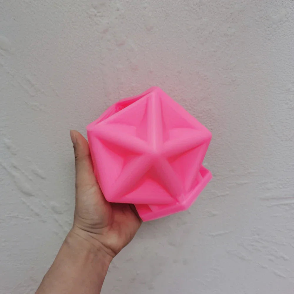 Geometric Five Pointed Star Candle Mould - Pentagram Design
