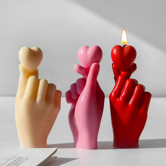 Finger Heart Gesture Silicone Candle Mould