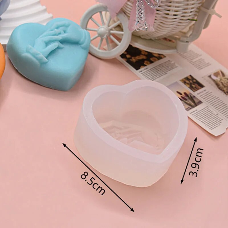 Holding Heart Love Candle Mould
