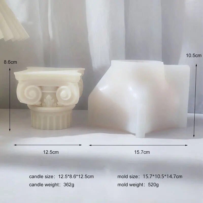 Large Roman Pillar Candle Mould Classic Corinthian