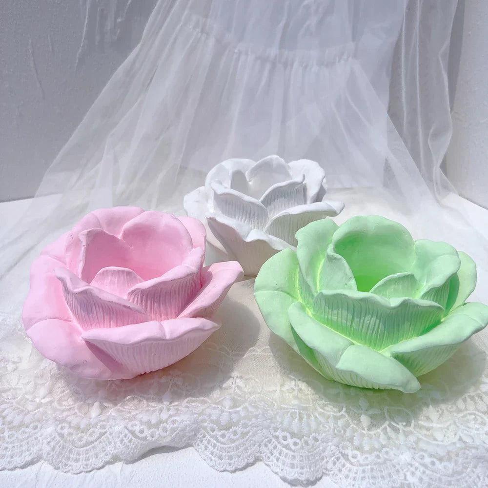 Rose Shaped Tea Light Holder Candle Mould