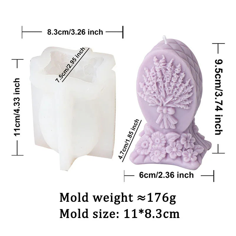 Flowers and Bees Candle Silicone Mould