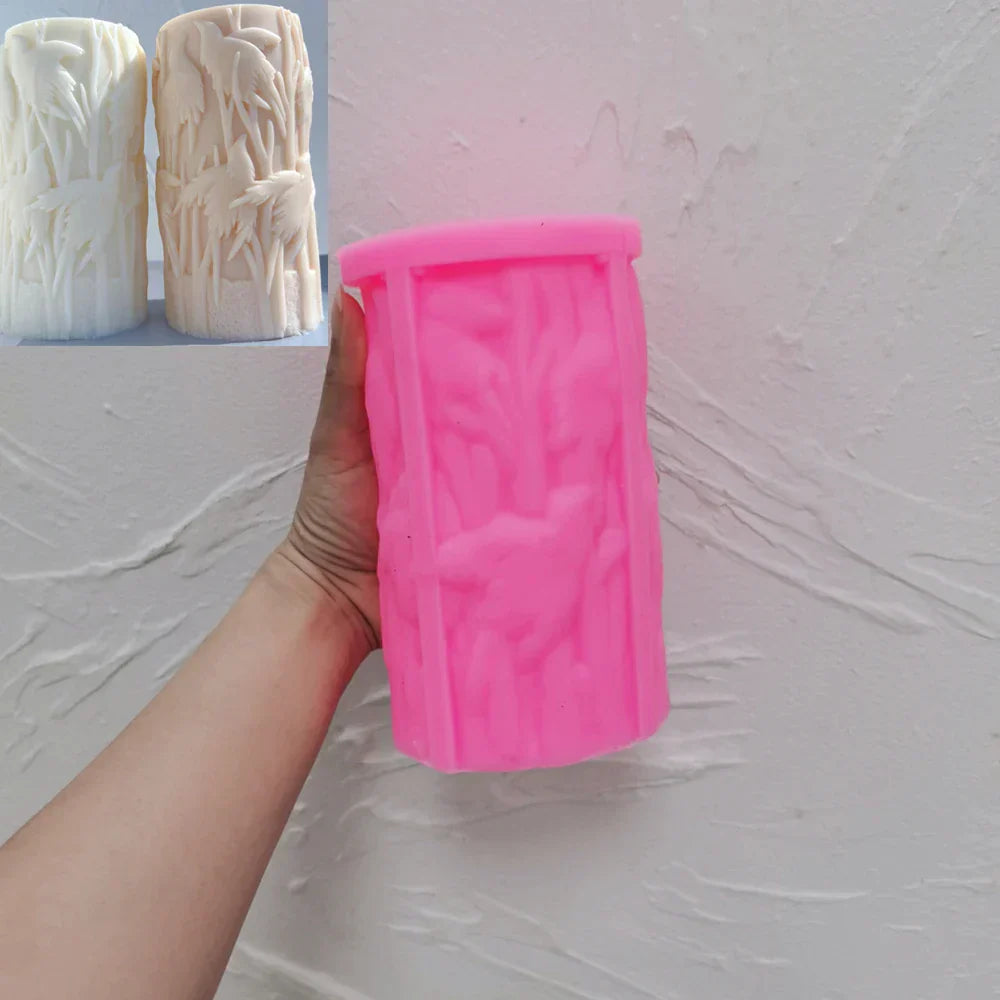 Bird Pillar Candle Mould Silicone