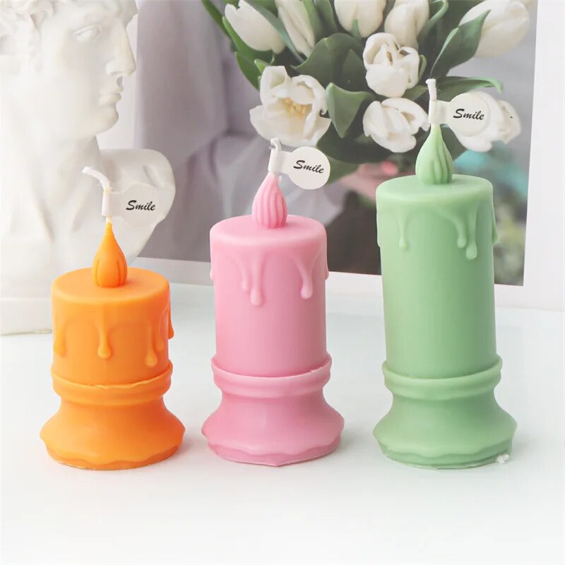 Burning Flame Long Rod Candle Mould