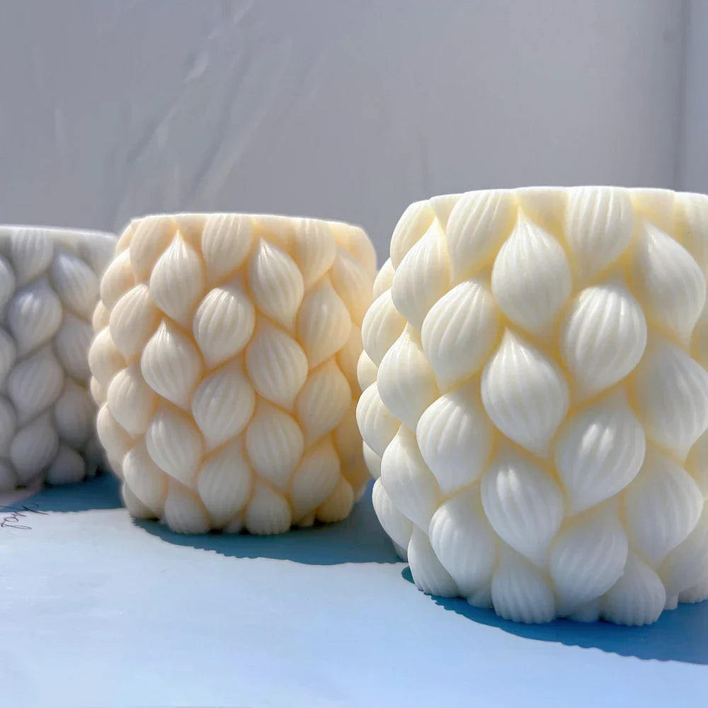Ribbed Raindrop Column Candle Mould