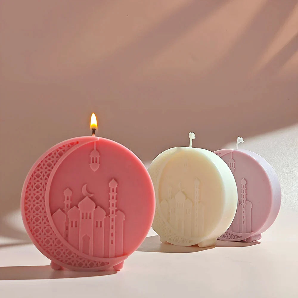 Mosque Style Round Moon Candle Mould
