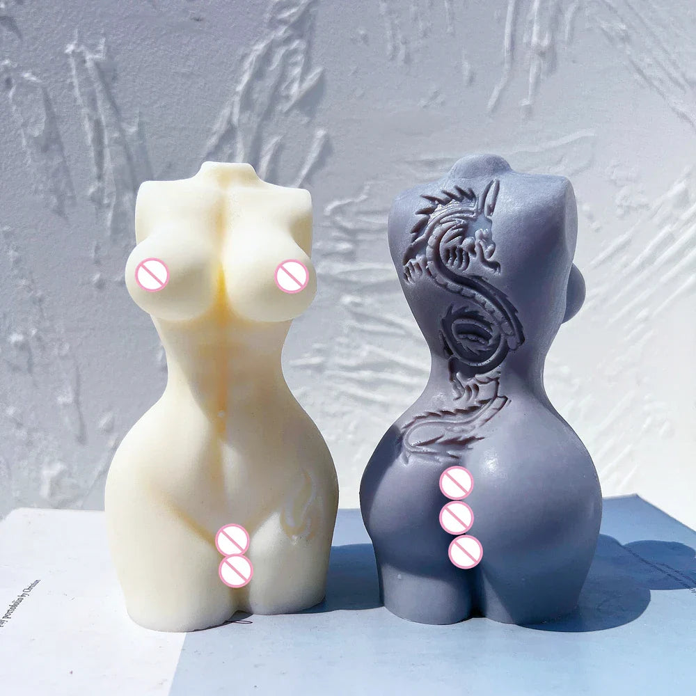 Dragon Tattoo Man Woman Body Candle Mould
