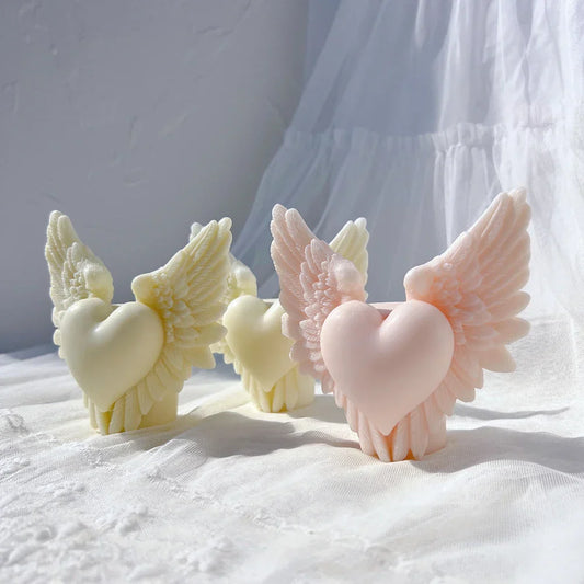 Angel Wing Heart Silicone Candle Mould
