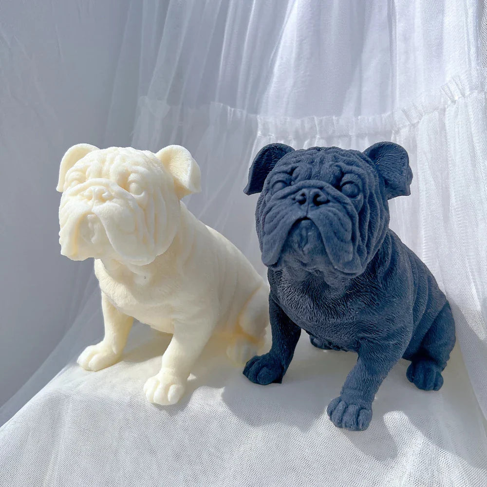 Charming Bulldog Puppy Candle Mould