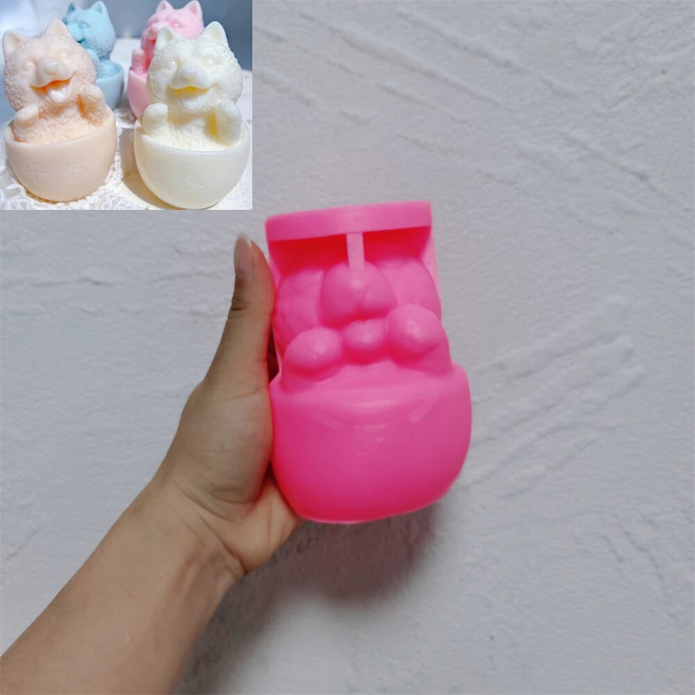 Cute Cup Dog Candle Silicone Mould