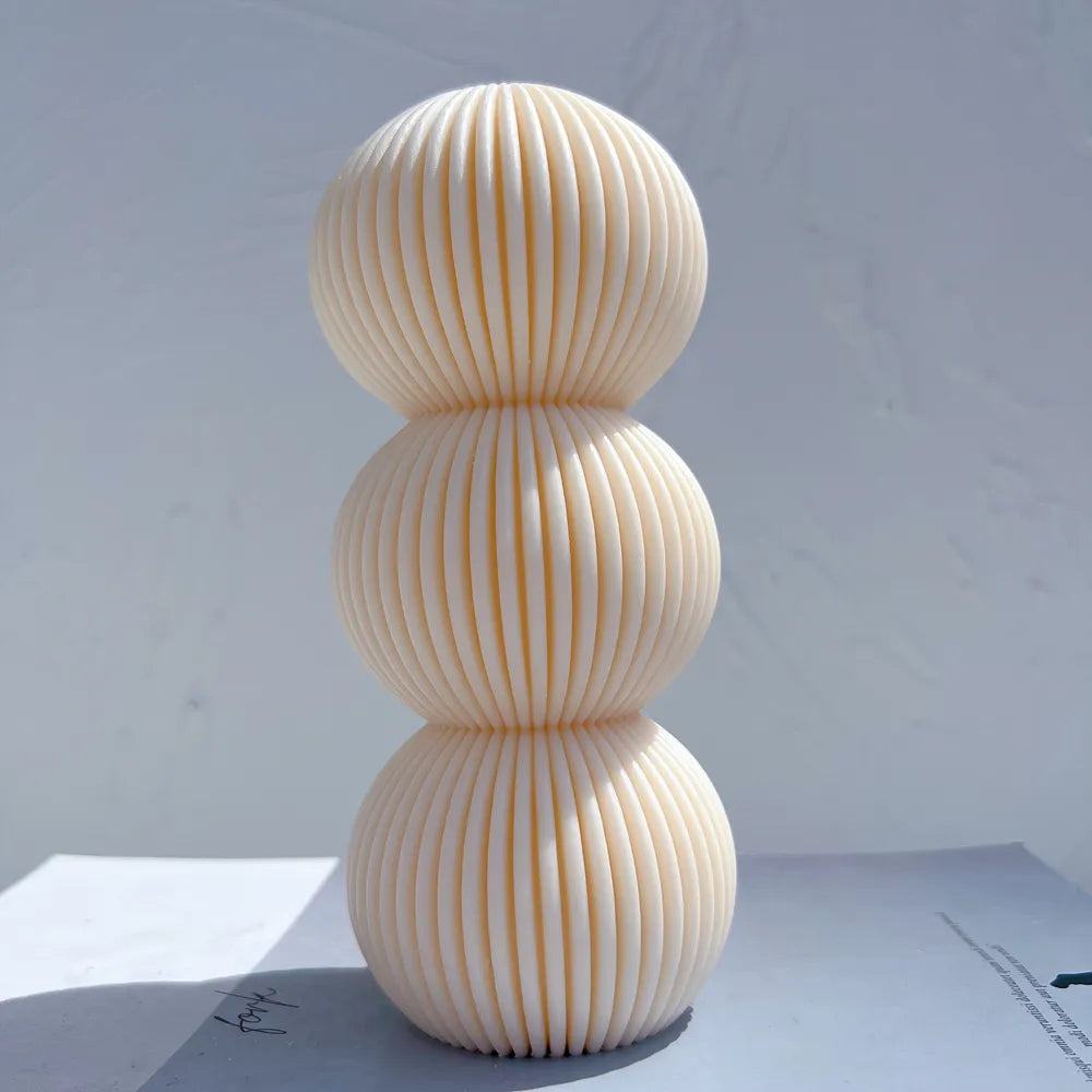 Round Ribbed Pillar Candle Moulds