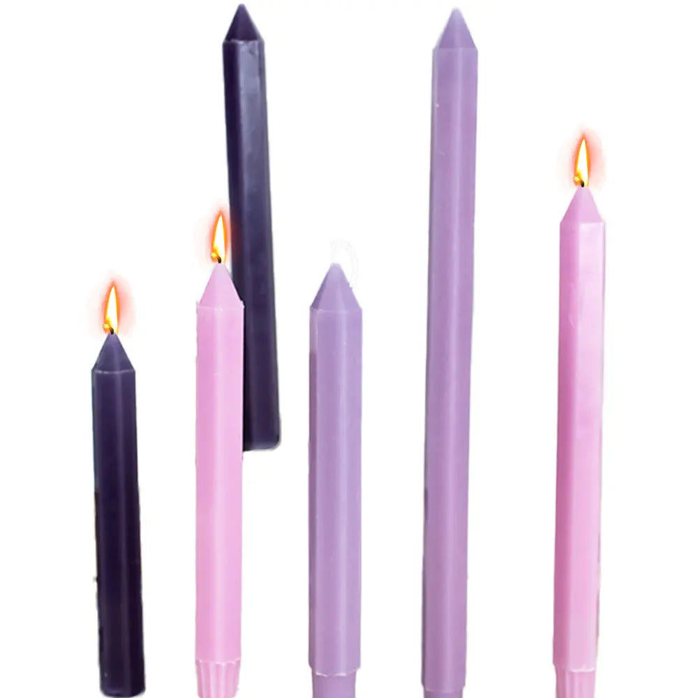 Hexagon Stripe Pole Acrylic Taper Candle Mould