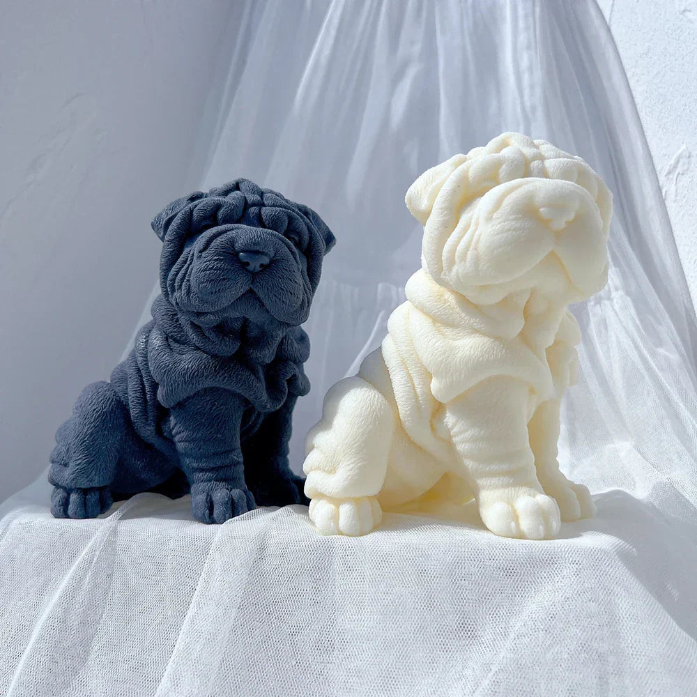 Shar Pei Dog Puppy Silcione Candle Mould