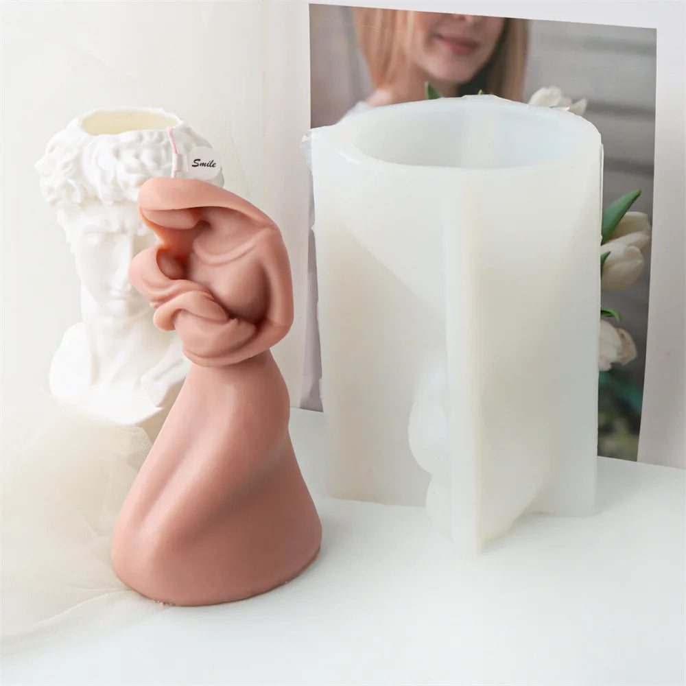 Mother with Baby Candle Silicone Mould