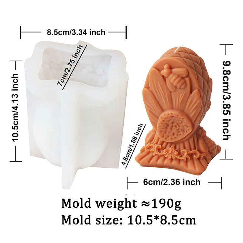 Flowers and Bees Candle Silicone Mould