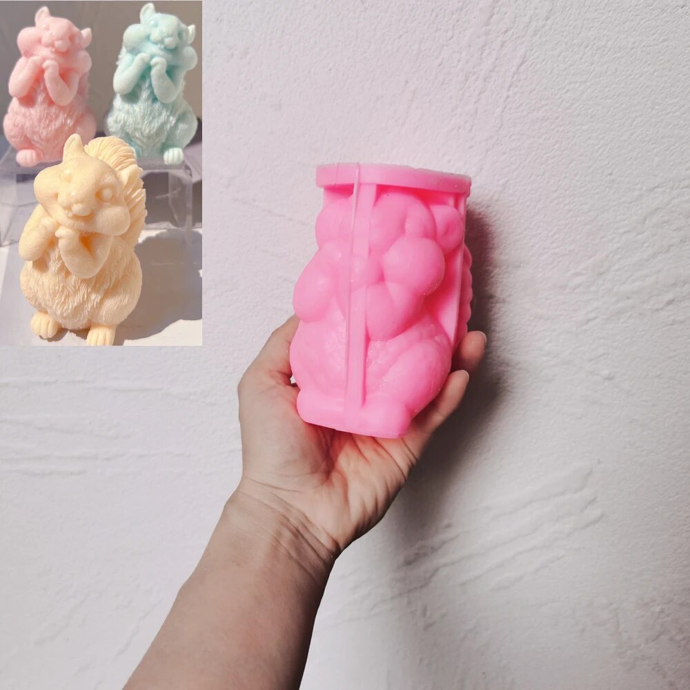 Cute Squirrel Silicone Candle Mould