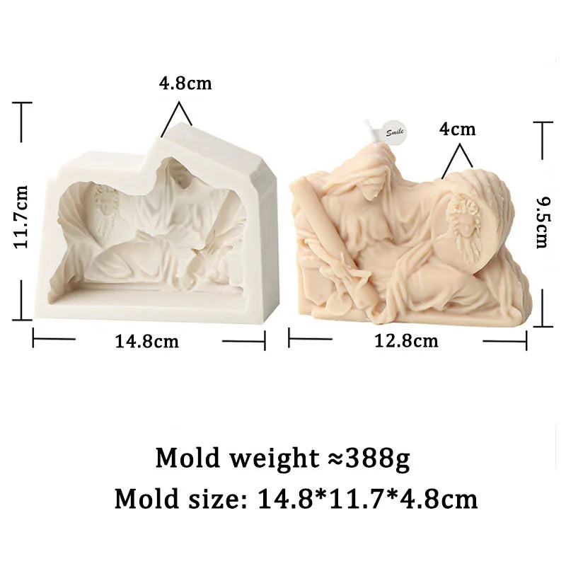 Jesus Family Statue Candle Silicone Mould