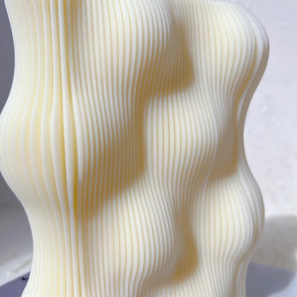 Wave Twirl Rectangle Ribbed Candle Moulds