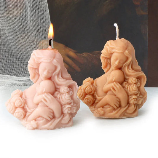 Mother Holding Baby Silicone Candle Mould