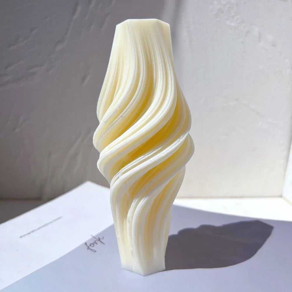Wave Pillar Swirl Candle Silicone Mould