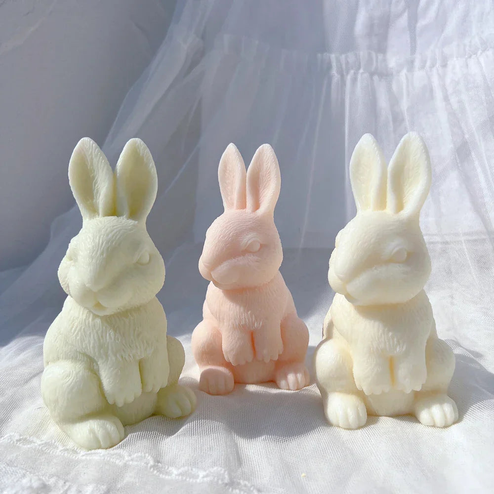 3D Sitting Bunny Silicone Candle Mould