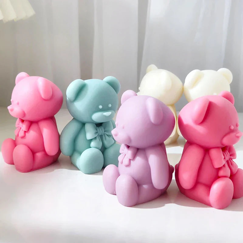 Bowtie Bear Silicone Candle Mould