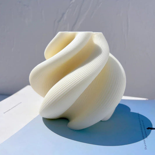 Big Size Geometric Wave Twirl Candle Mould