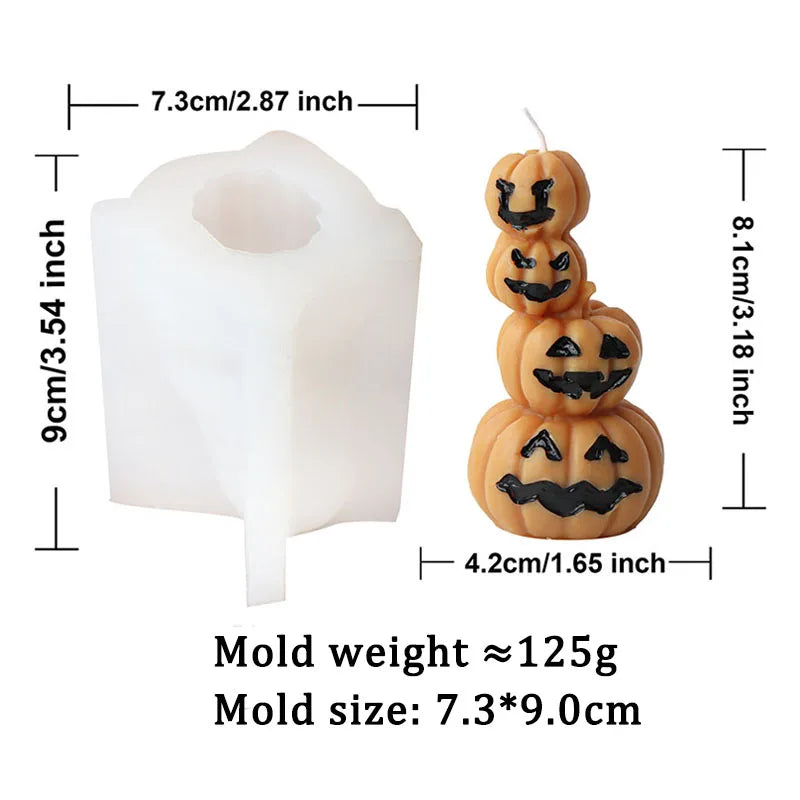 Halloween Devil Pumpkin Skull Candle Mould