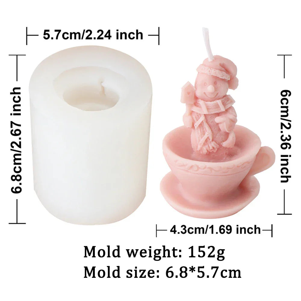 Christmas Mini Santa Cups Silicone Candle Mould - 8 Style