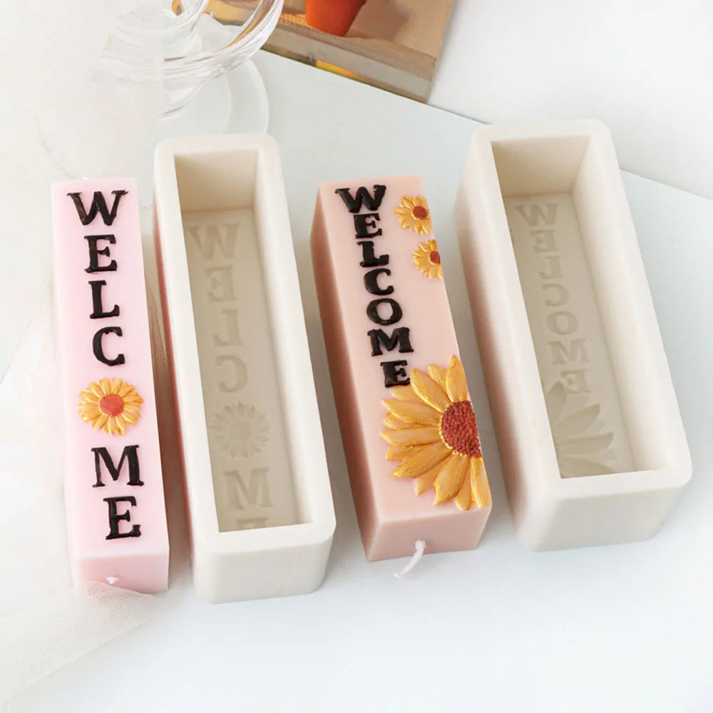 Sunflower Letters Slogan Candle Mould